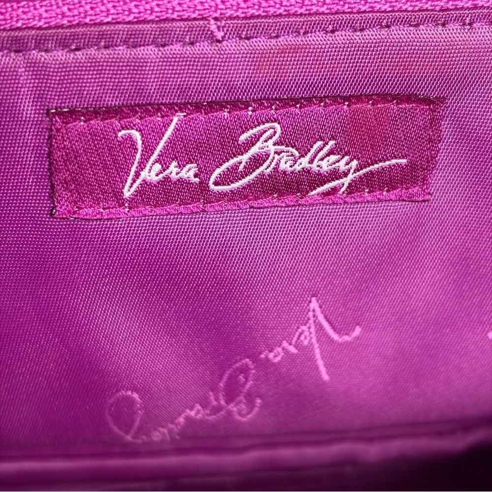 Vera Bradley Quilted Kisslock Wallet Clutch Purple Blue - Picture 4 of 9
